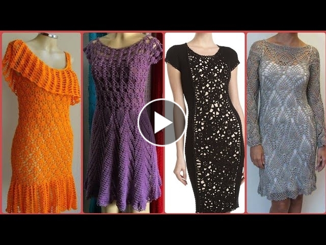 Most Beautiful Stylish Crochet Bodycone Dress Designs Collections 20