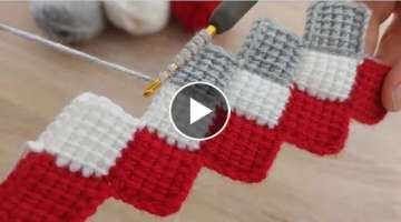 Crochet pattern/ Crosia Border design /Tunisian knitting model की नई डिजाइन �...