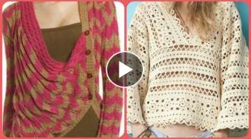 Latest Ladies Crochet Tops & Shirts designs Ideas - Crochet Kurtis Blouses & Tunic Dresses Patter...