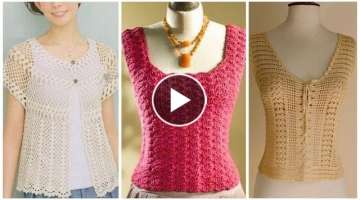 Too latest & soo Beautifull crochet knitting blouse top & shrugs design