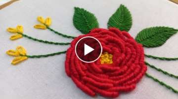 Rose Embroidery Tutorial/Bullion knot Stitch/Brazilian Embroidery