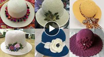 Popular fashion designer crochet flower applique caps wadding caps design 2022