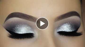 Classic Silver Glitter Eye Makeup Tutorial