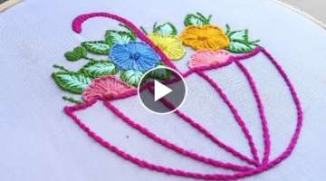 New easy and unique hand embroidery designs ll Simple umbrella ☂️ ☂️ ☂️ ☂️ design