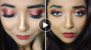 GLITTER EYE MAKEUP #1 - GLAM MAKEUP TUTORIAL FOR SPECIAL OCCASION | EASY COPPER GLITTER EYE MAKEU...