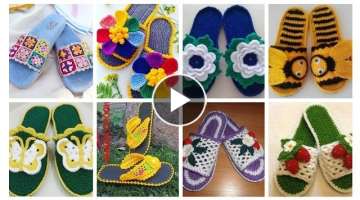 Glamorous And Stylish Crochet Slippers For Girl // Crochet Flat Slippers Designs Crochet Ideas 22...