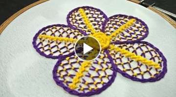 Hand Embroidery Design #Brazilian Embroidery #Flower Embroidery With Raised Chain Stitch