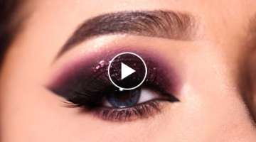 Maroon Smokey Glitter eye Makeup || Simple and easy part eye makeup || Shilpa