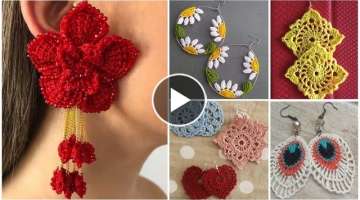 Most gorgeous crochet pattern designer earrings/crochet flower earring designs