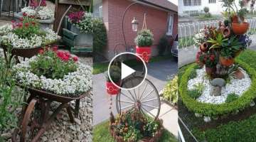 Unique flower planters ideas for yards | diy garden