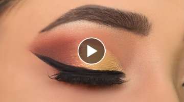 Golden eye makeup for Party / Wedding || Step by step eye makeup for beginners