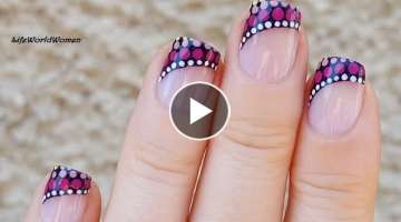 SIDE FRENCH MANICURE NAIL ART Inspired By Aboriginal Art