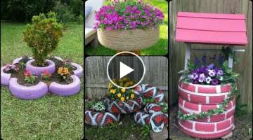 Amazing Garden Decoration Ideas With Used Tyres || DIY Tyre Planter Ideas || DIY Garden Decor