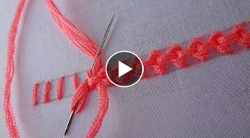 basic hand embroidery: Raised Chain Stitch Band