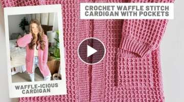 Waffle Stitch Cardigan Crochet Pattern