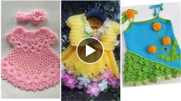 Crochet and knitting baby frocks designs