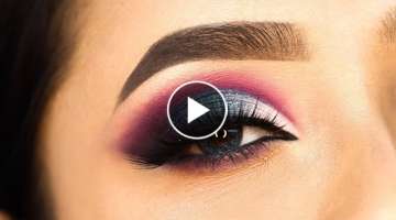 Blue half cut crease Glitter Eye Makeup || Party eye makeup || Shilpa