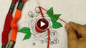 easy embroidery for beginners with Bullion Knot Stitch (rose embroidery)