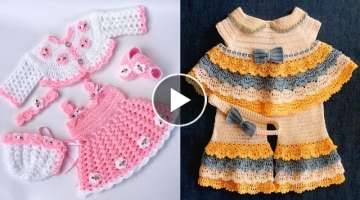 Sooo Cute & Comfortable Hand Knitted Woolen Newborn Outfit Baby Cardigan Jacket Frocks Design