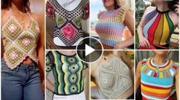 Beautiful Colourful Crochet pattern Top/crop top/Tunic Top designs