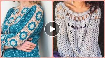 beautiful crochet top and blouse styles for women's