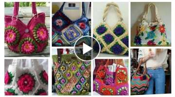 Top Most Stunning&Demanding Daily Use Crochet Embroidered Granny sequare pattern handbag design�...