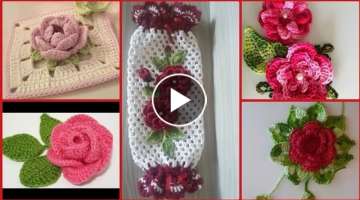 Very Attractive Crochet Applique Flower Designs Ideas For Bedsheets Cushion Table Cover