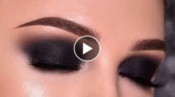 BLACK Sparkly Smokey Eye Makeup Tutorial