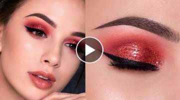 RED Glitter Smokey Eye | HOLIDAY Makeup Tutorial