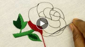 hand embroidery rose - amazing hand embroidery designs of a beautiful rose flower