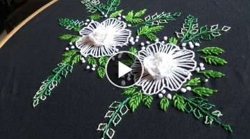 Hand embroidery designs. Brazilian embroidery. cast on stitch.