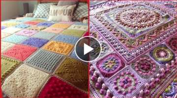 Top Stylish And Elegant Handmade Crochet Bedsheets Designs Patterns//Granny Square Bedsheets Idea...