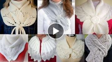 extremely beautiful crochet knitted winter round fancy bridal caplet neck warmer designs ideas
