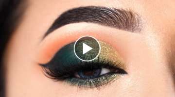 Green Golden Glitter Eye Makeup Tutorial || Simple and easy Eye Makeup Tutorial || Shilpa