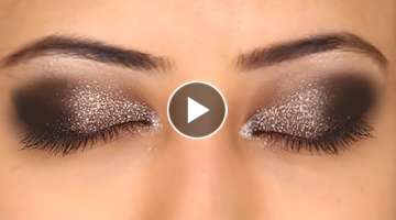 Christmas Night Party Makeup | Black & Silver Glitter Eye Makeup | Eye Makeup Tutorial | Makeup 1...