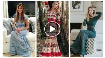 New launched crochet pattern crochet maxi dress design and outfits for stylish girls 2022