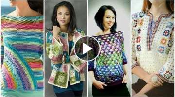 Latest stylish & Beautiful crochet sequer pattern blouse design for different styles/girls fashio...