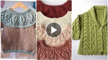 Stylish Round neck Knitting Cardigans Designs Ideas for Baby girls