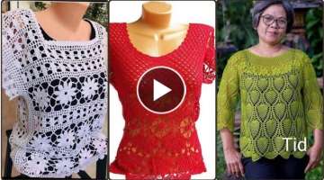Most beautiful creative fancy cotton crochet pattern embroidered blouse top designs for women????