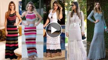 most attractive and elegant women crochet Maxi dresses design and ideas 2022