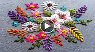 Autumnal Florals Embroidery, Embroidery Pattern of the Week, Beginners Hand Embroidery-199