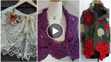 Latest and designer crochet knitted multi color shawls#neckwarmer#poncho design ideas