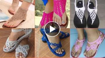 Stylish & most unique fashion crochet sandals, slippers,shoes design outfit design 2022