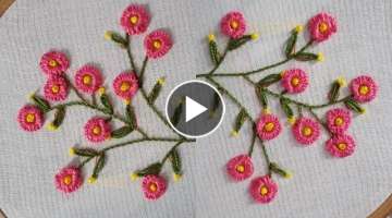 hand embroidery cast on stitch// hand work design