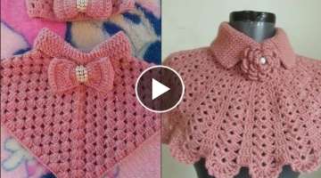 gorgeous fabulous Hand Crochet baby girl Cape Top/Poncho pattern design Best For Winters