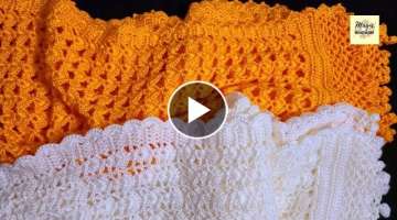 ????क्रोशिया शॉल डिजाइन, Crochet Shawl patterns, How to crochet...