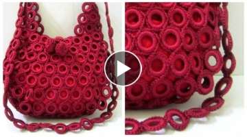 How to make round crochet pattern handbags hand knitting pattern tutorial//Basic Stiches