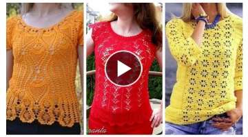 Beautiful Crochet Top And Blouse Ideas For Woman And Girl Ideas Summer Collection New Designs 202...