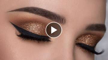 EASY Copper Glitter Smokey Eye Makeup Tutorial