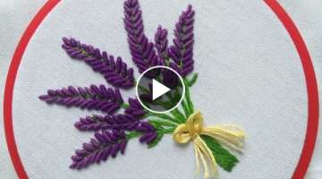 Lavender Flowers | Lavender Flower Bouquet|Floral Embroidery l Bullion knot stitch | Hand Embroid...
